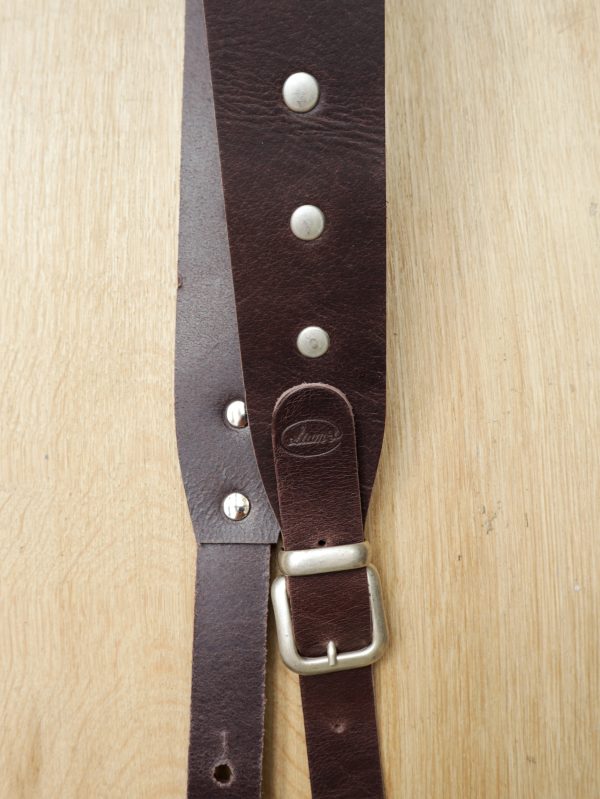 Liam's Stud Leather Strap Darkbrown